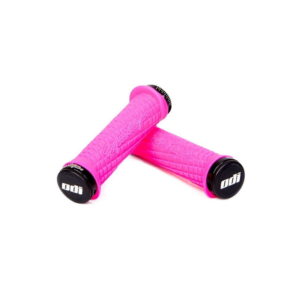 ODI TLD Bonus Pack Lock On Grips - Pink With Black Clamps - Dual Lock On Grips - Image 1