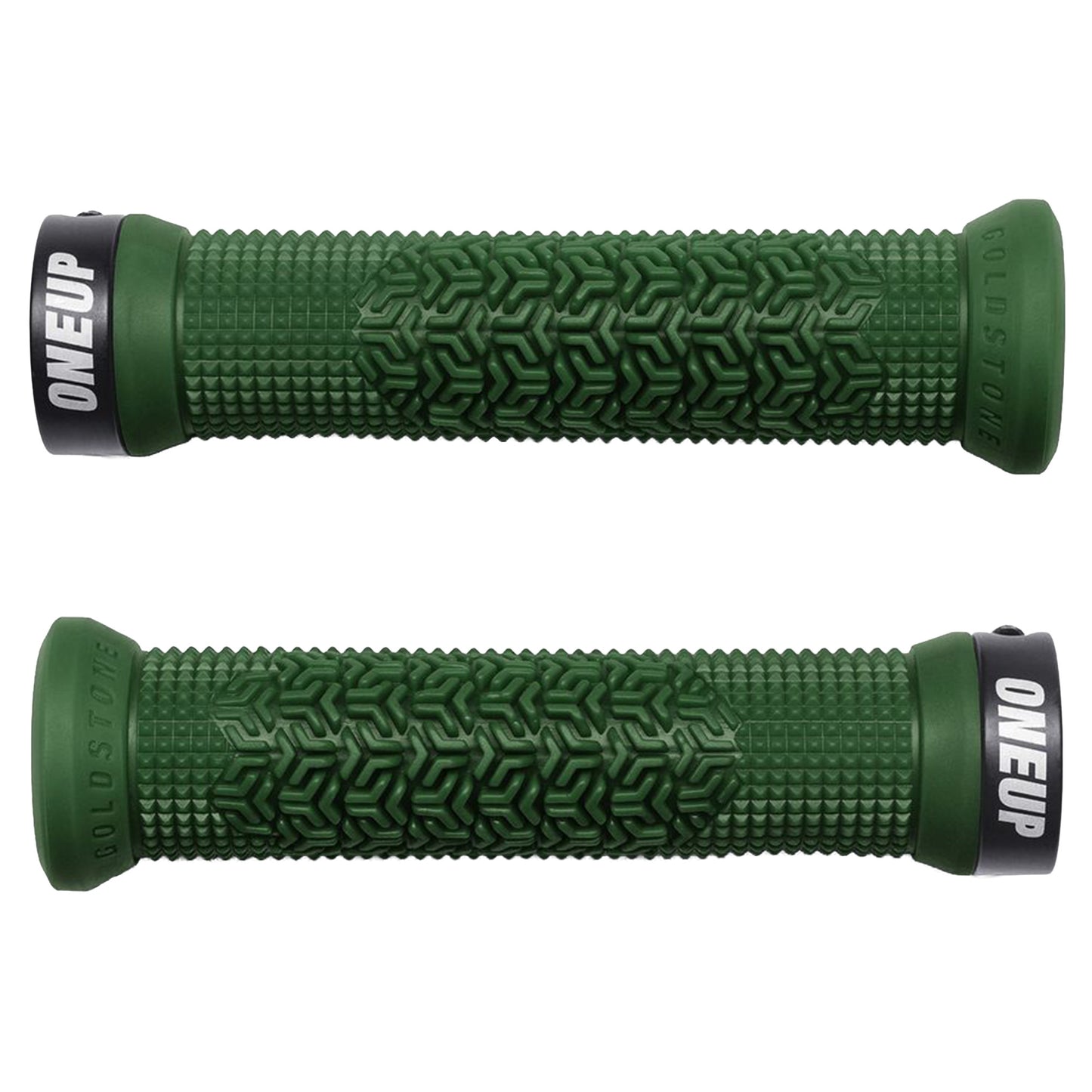 OneUp Components Goldstone Grips - Dark Green - Single Lock On Grips - Image 4