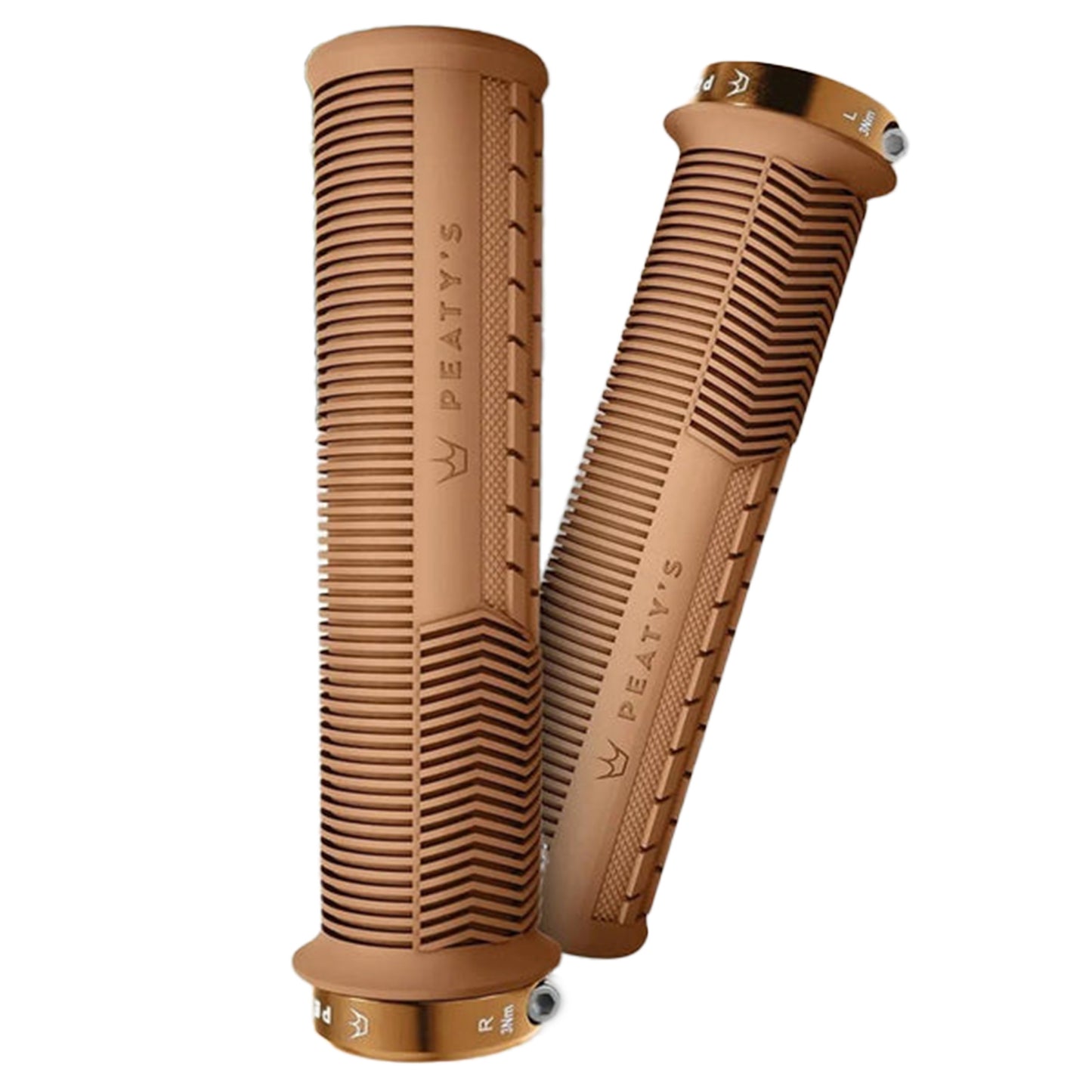 Peaty's Monarch Thick Mushroom Grip - Gum - Single Lock On Grips - Image 1