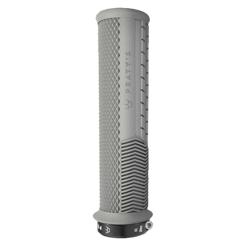 Peaty's Monarch Thin Knurl Grip - Slate - Single Lock On Grips | MTB Direct