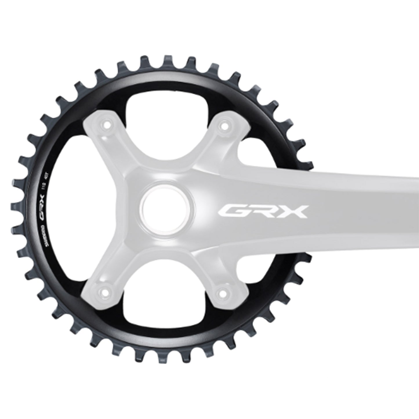 Shimano GRX FC-RX810 1x11 Chainring - Four Bolt - 110 BCD - 51.1mm - Round - 42T - 11 Speed - Alloy - Image 1