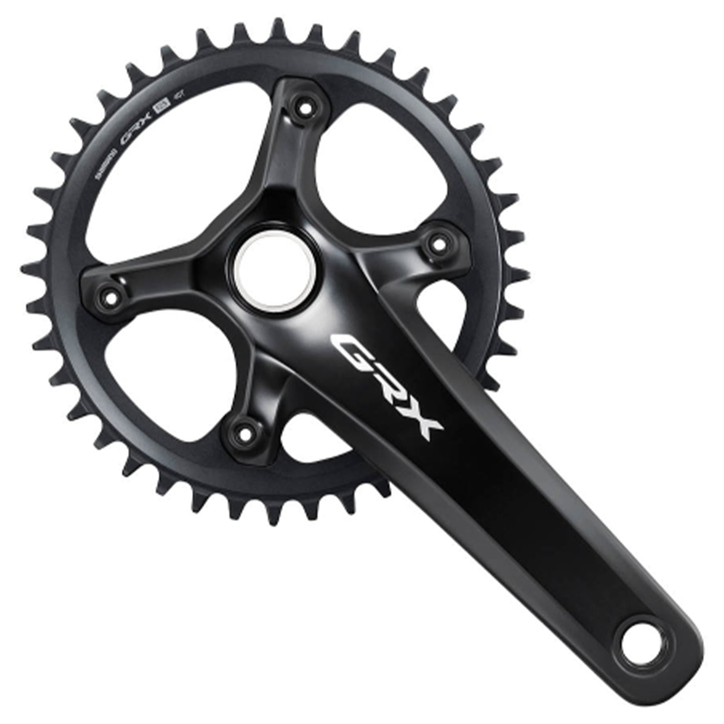 Shimano GRX FC-RX820 1x12 Speed Crankset - 68-70mm Shell - 24mm - Four Bolt - 110 BCD Asymmetric Shimano - 172.5mm - Black - 40T - 49.7mm Chainline