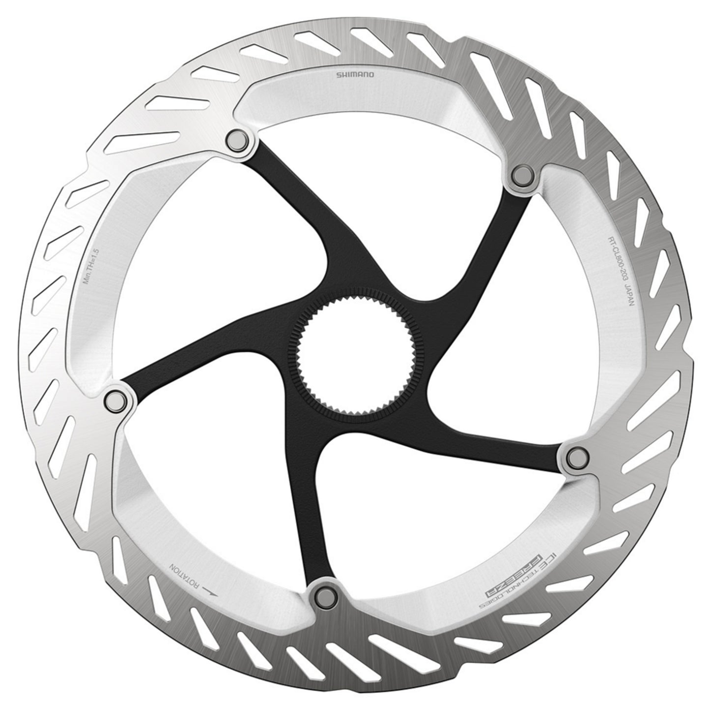 Shimano RT-CL800 Ice-Tech Centrelock Internal Serration Disc Brake Rotor - 203mm - Centerlock - Standard - 1.8mm to 1.9mm - Image 1