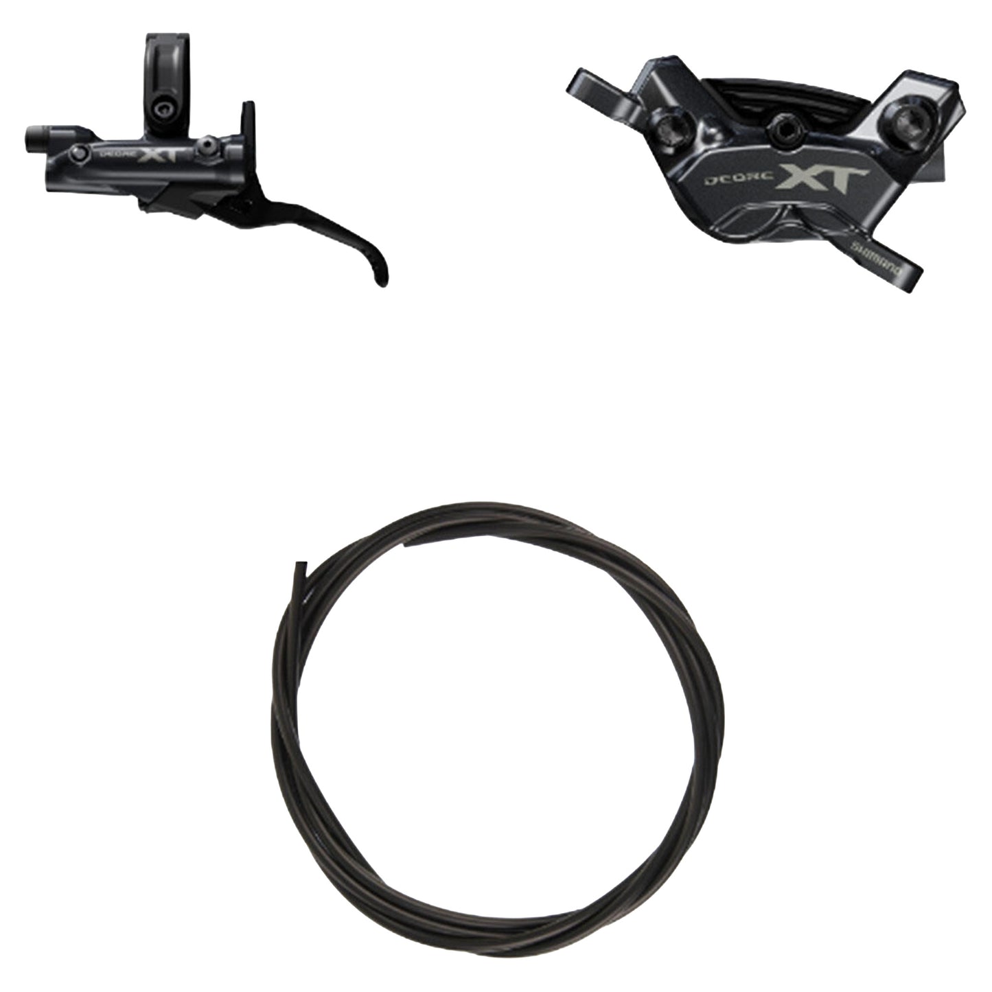 Shimano XT BR-M8220 Trail Disc Brake - Rear - Left Lever - 1700mm - Black - w/ Fin - Image 1