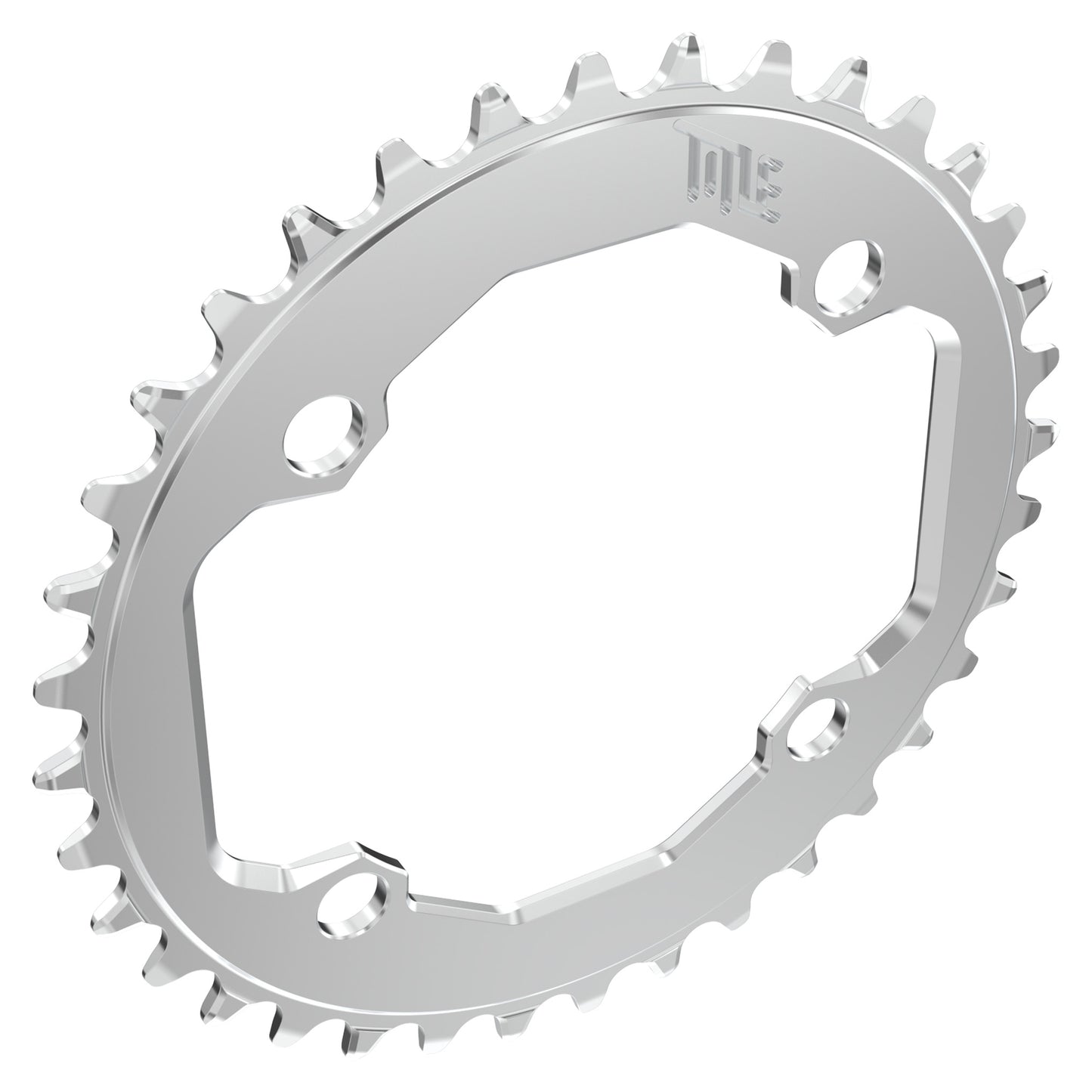 Title CR1 104BCD Chainring - Four Bolt - 104 BCD - Standard Crank Chainline - Round - 36T - 9-12 Speed - Alloy - Chrome - Image 2
