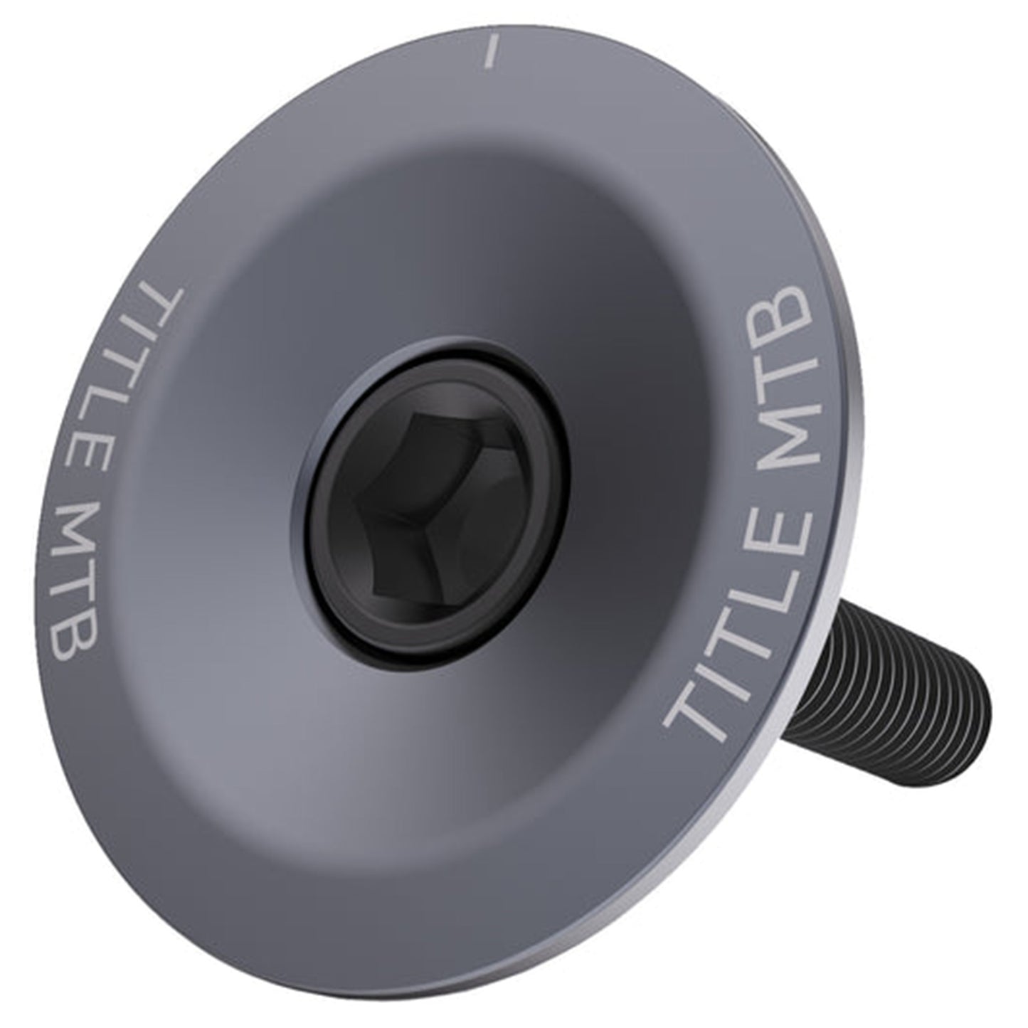 Title MTB Headset Top Cap and Bolt - Grey - Grey - Image 1