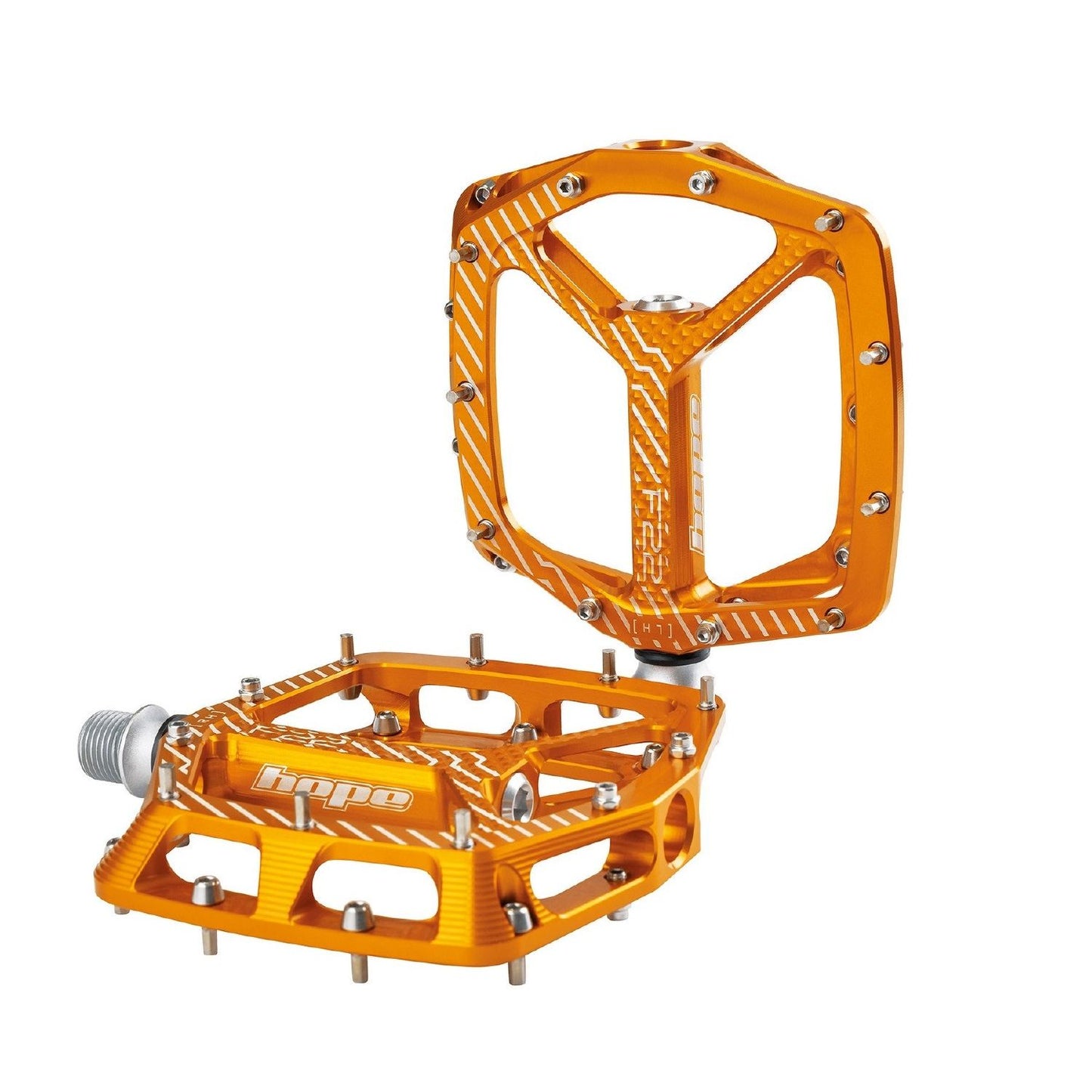 Hope F22 Alloy Flat Pedals - Orange - Standard