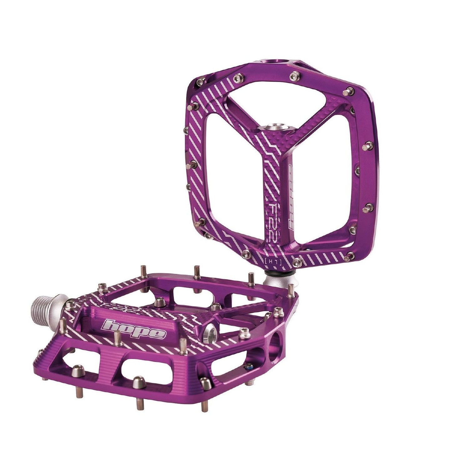 Hope F22 Alloy Flat Pedals - Purple - Standard