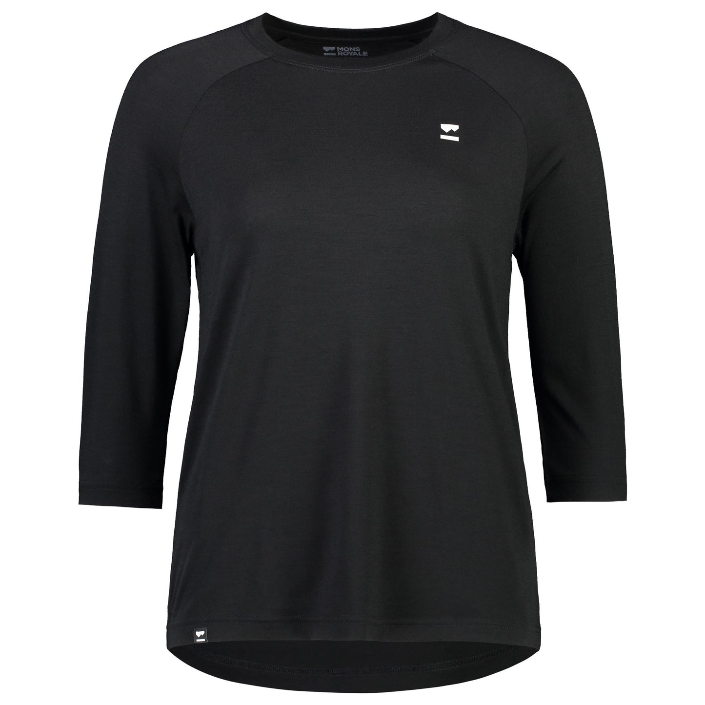 Mons Royale Tarn Merino Shift Raglan 3-4 Sleeve Women's Jersey - Women's S - Black - Logo
