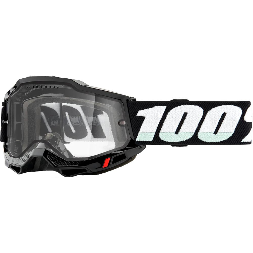 100 Percent Accuri 2 Enduro MTB Goggles - One Size Fits Most - Black - Clear Vented Dual Lens