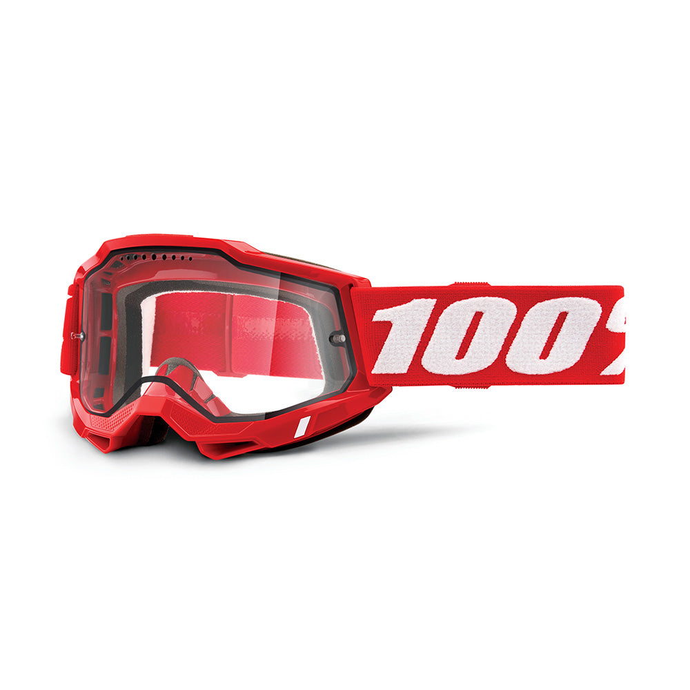 100 Percent Accuri 2 Enduro MTB Goggles - One Size Fits Most - Neon Red - Clear Lens
