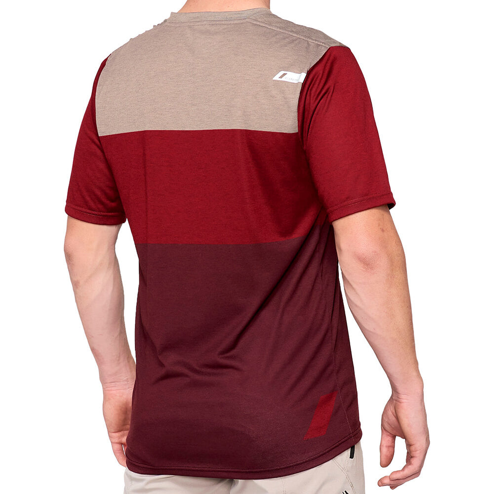 100 Percent Airmatic Short Sleeve Jersey - S - Brick - Dark Red