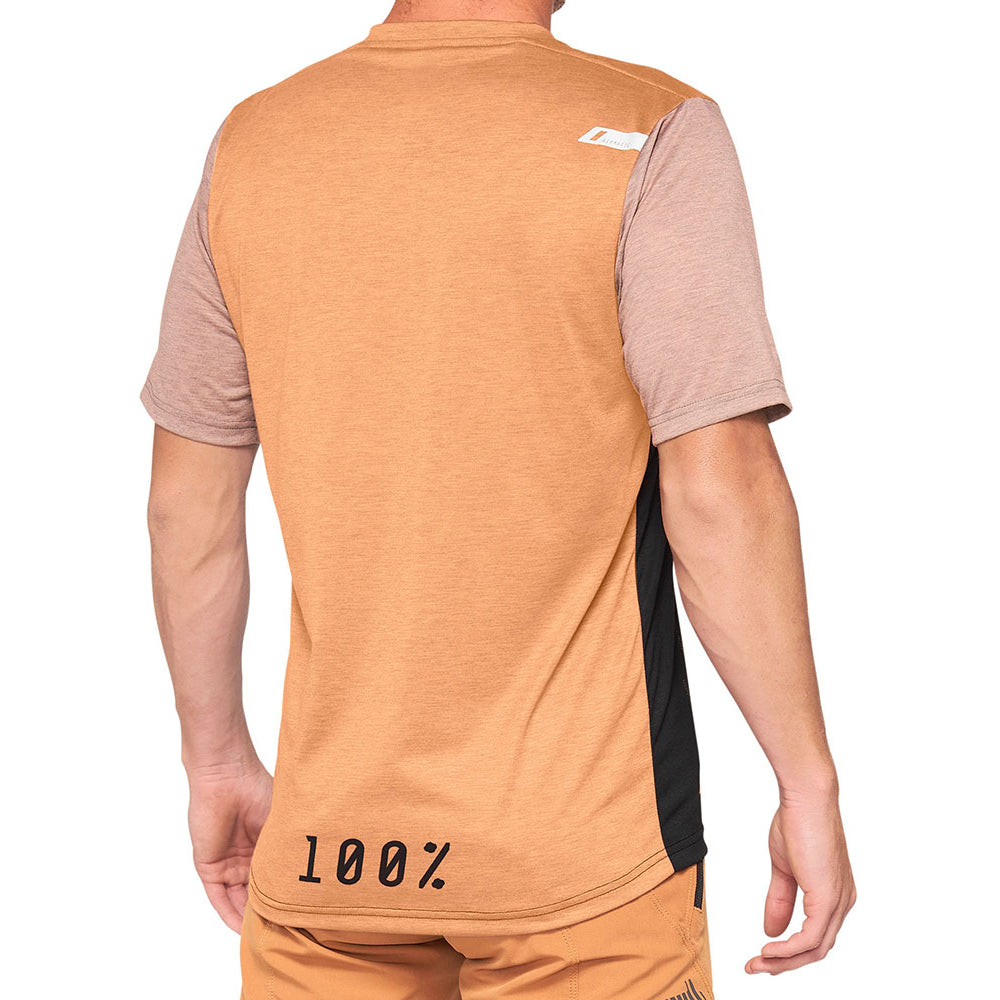 100 Percent Airmatic Short Sleeve Jersey - XL - Caramel - Black