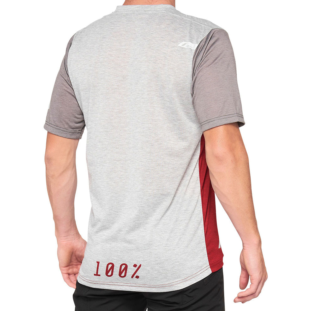 100 Percent Airmatic Short Sleeve Jersey - L - Cherry - Grey