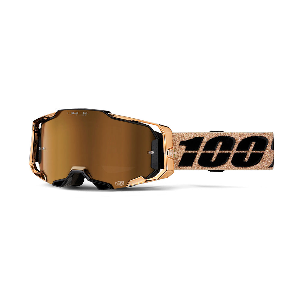 100 Percent Armega Goggles - One Size Fits Most - Bronze - HIPER Mirror Bronze Multilayer Lens