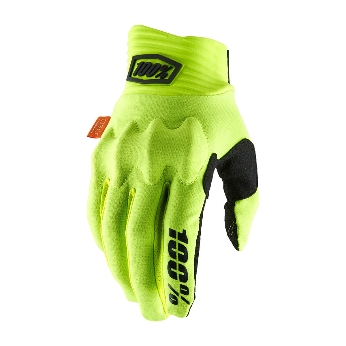 100 Percent Cognito D3O Glove - L - Fluo Yellow - Black