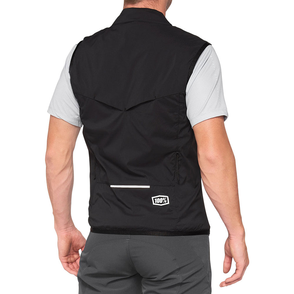 100 Percent Corridor Stretch Windbreaker Vest - S - Black