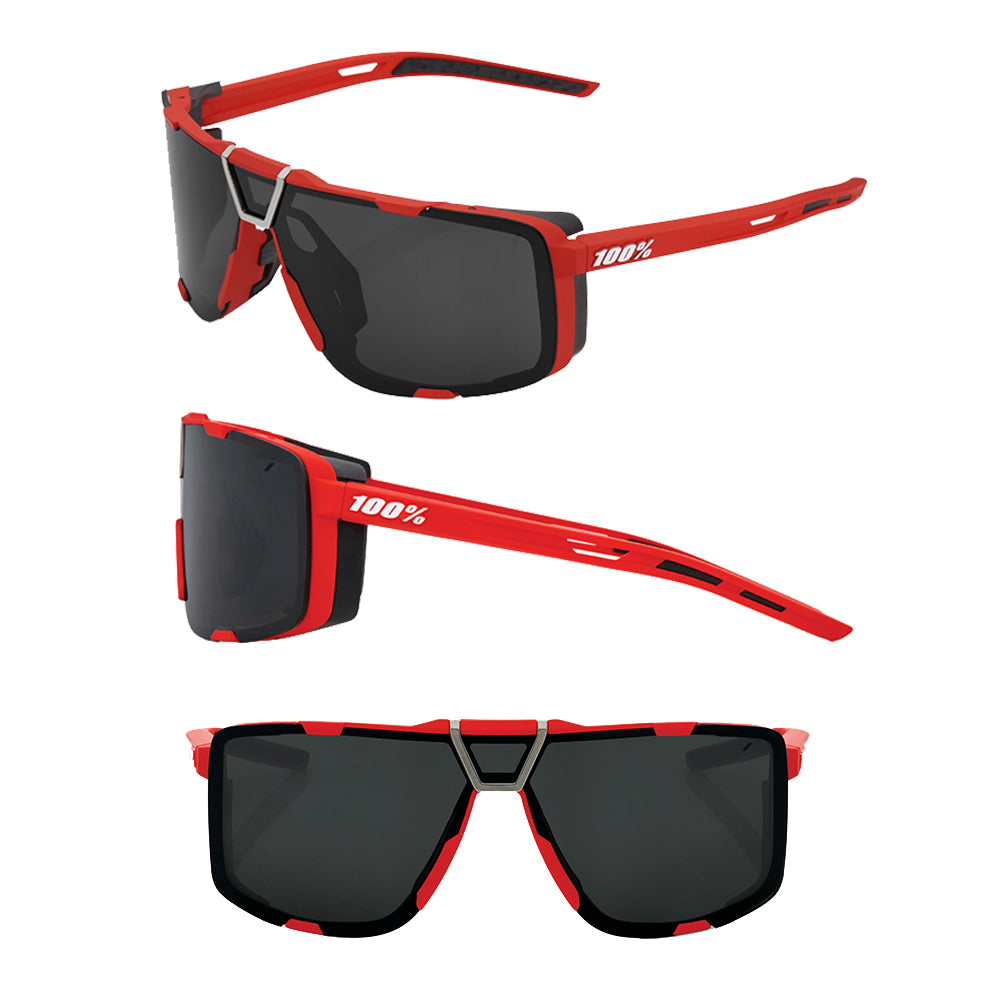 100 Percent Eastcraft Sunglasses - One Size Fits Most - Soft Tact Red Black Mirror Lens