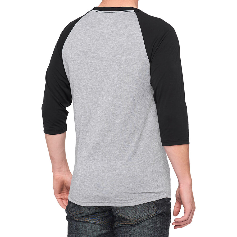 100 Percent Essential 3-4 Tech Tee - M - Grey - Black