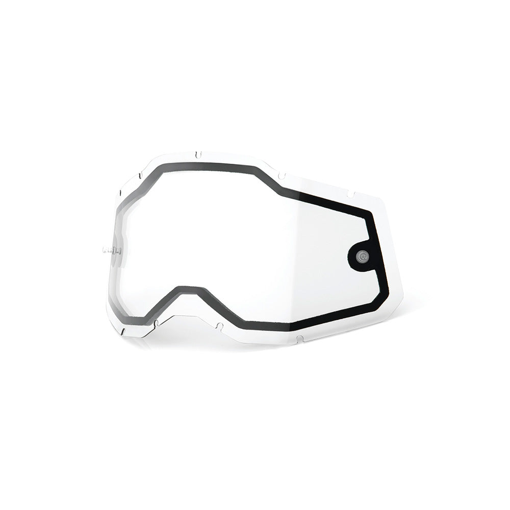 100 Percent Racecraft 2 Accuri 2 Strata 2 Dual Pane Replacement Lens - One Size Fits Most - Dual Pane Clear Lens