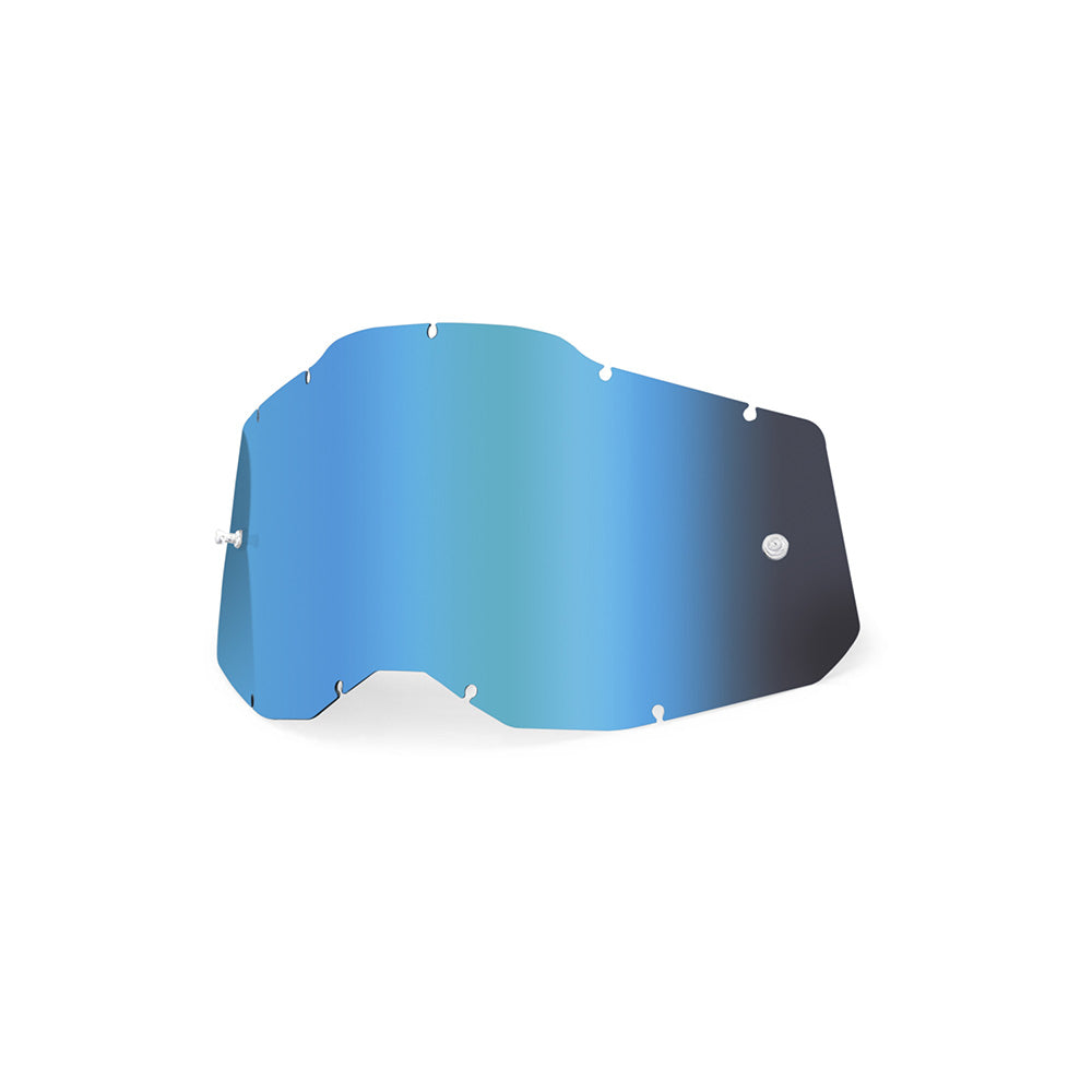 100 Percent Racecraft 2 Accuri 2 Strata 2 Replacement Lens - One Size Fits Most - Sheet Mirror Blue Lens