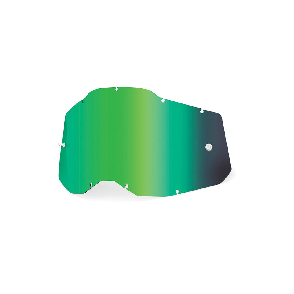 100 Percent Racecraft 2 Accuri 2 Strata 2 Replacement Lens - One Size Fits Most - Sheet Mirror Green Lens