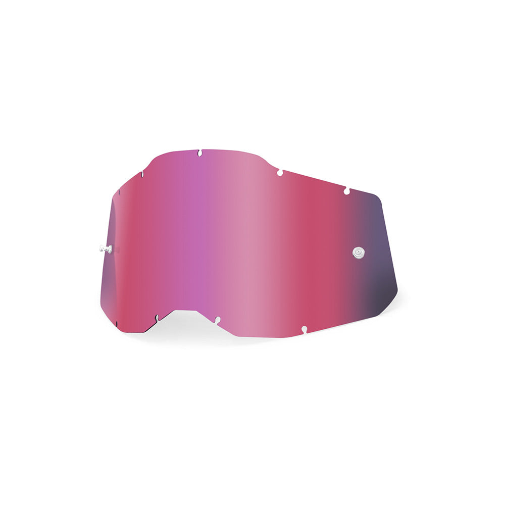 100 Percent Racecraft 2 Accuri 2 Strata 2 Replacement Lens - One Size Fits Most - Sheet Mirror Pink Lens