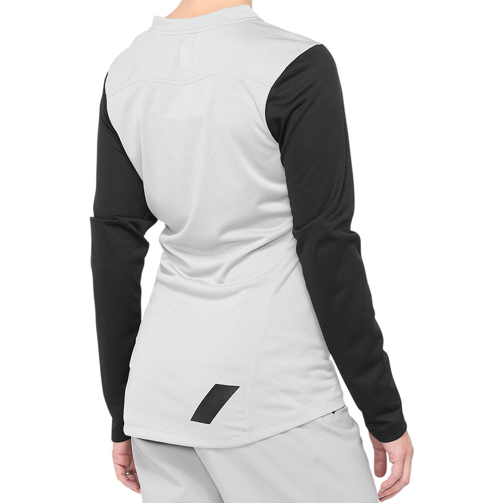 100 Percent Ridecamp Women's Long Sleeve Jersey - XL - Grey - Black