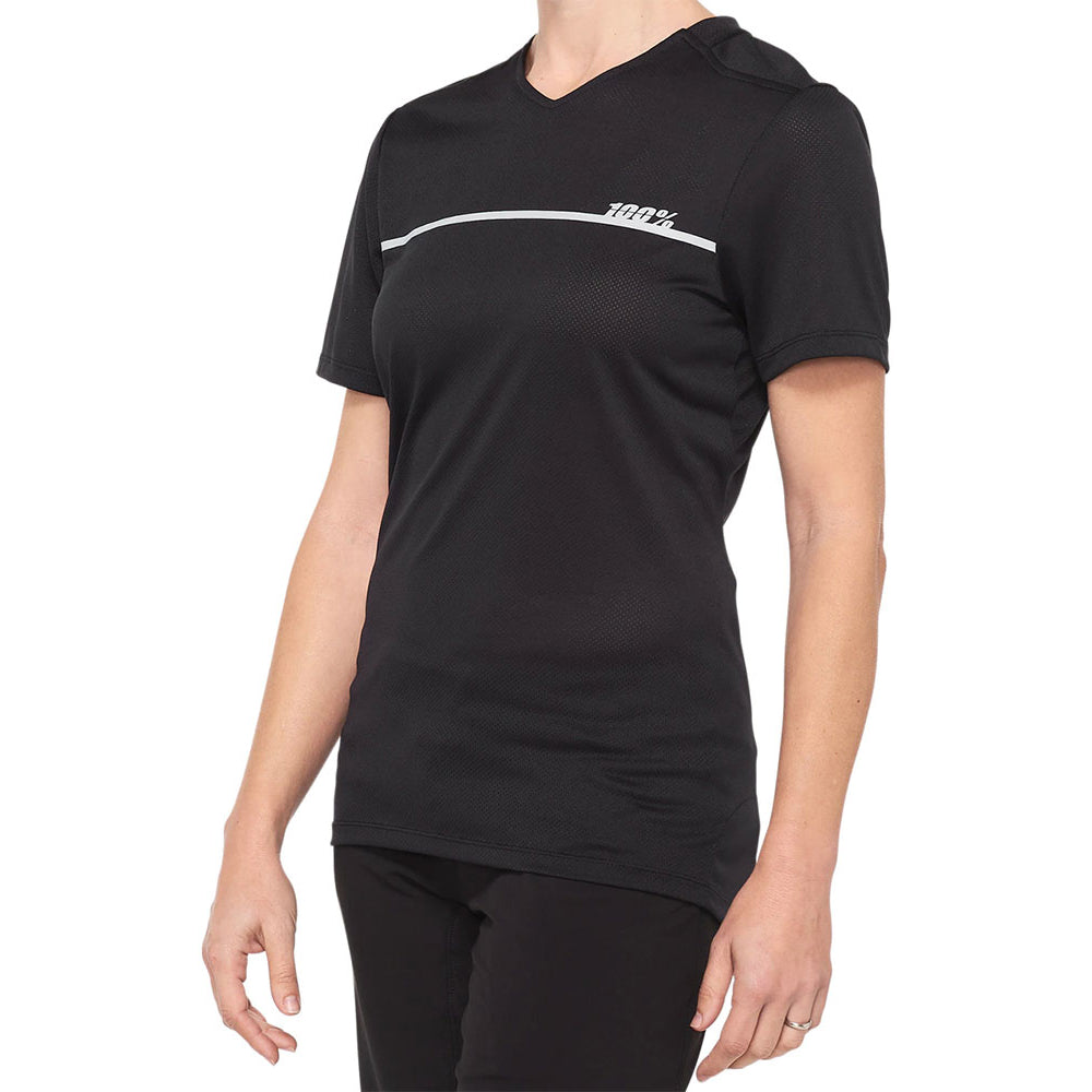 100 Percent Ridecamp Women's Short Sleeve Jersey - XL - Black - Grey