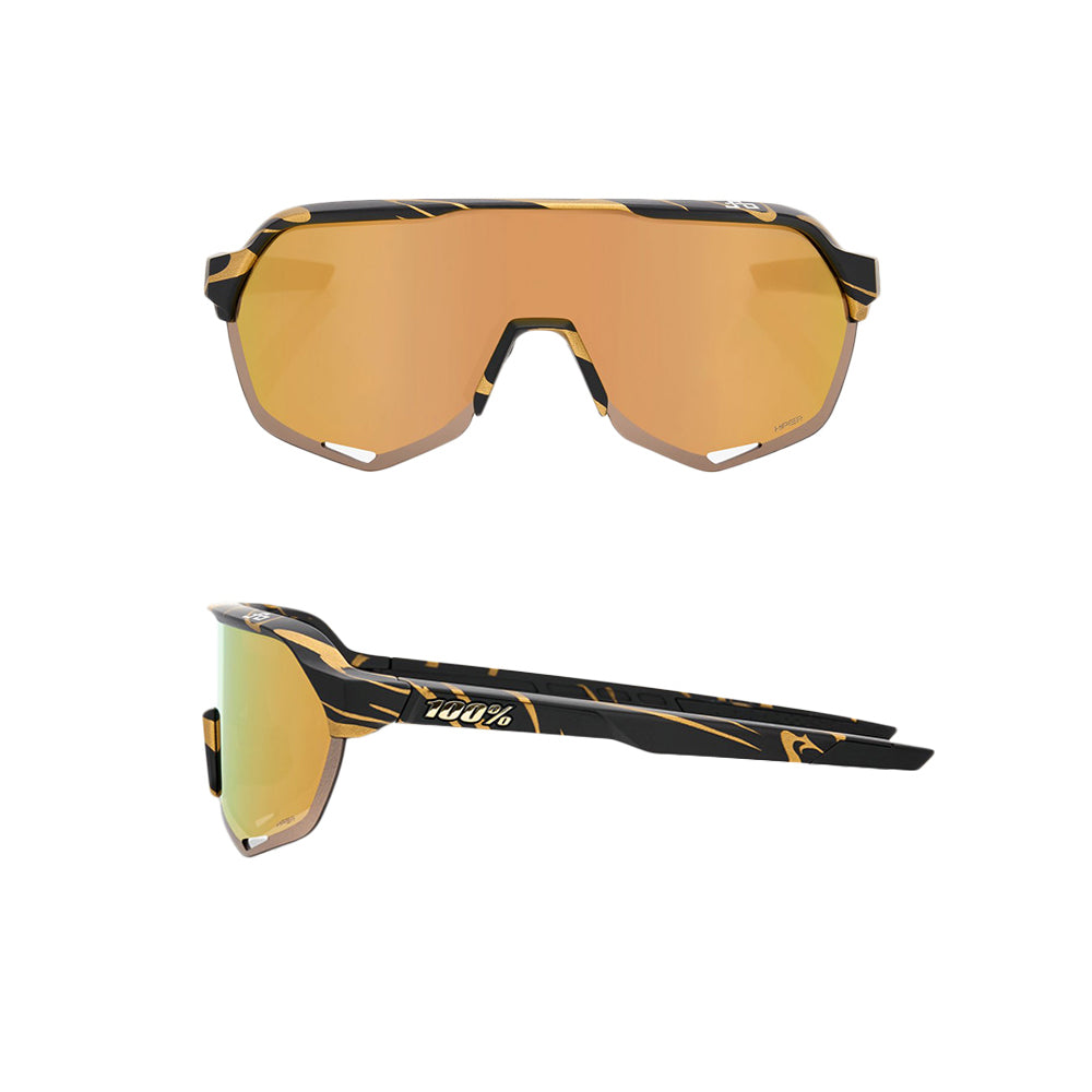 100 Percent S2 Sunglasses - Peter Sagan LE Metallic Gold Flake - HiPER Gold Mirror Lens