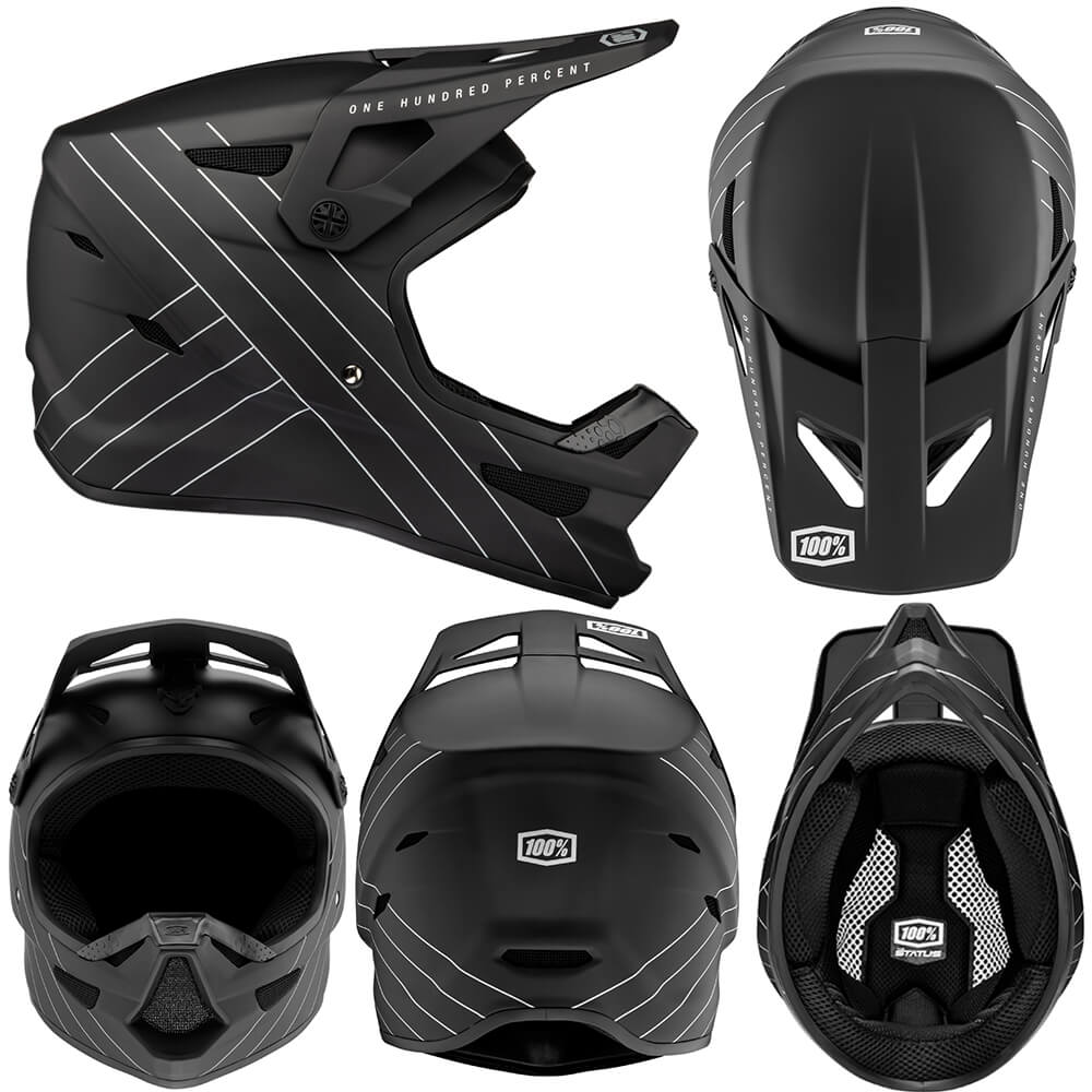 100 Percent Status Full Face Youth Helmet - S - Black