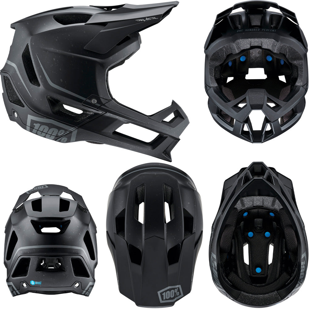 100 Percent Trajecta Full Face Helmet - M - Black