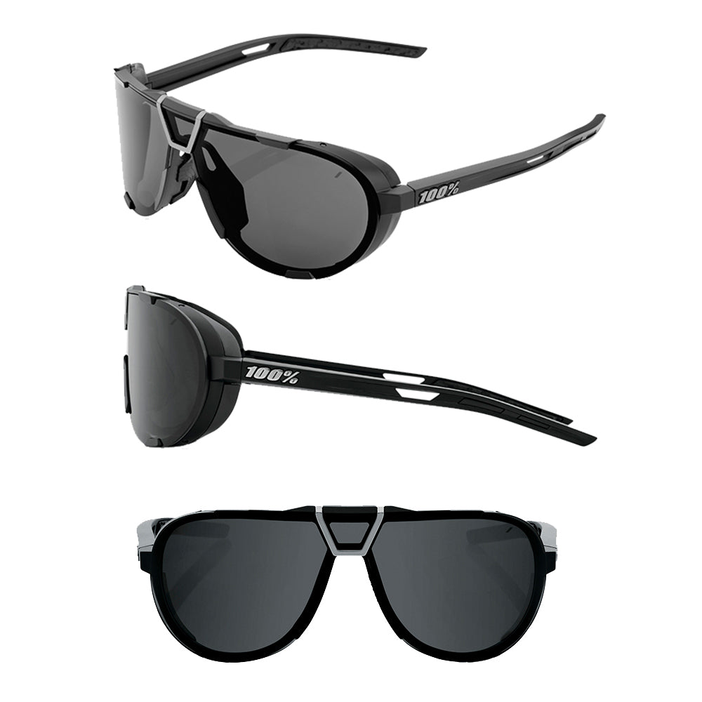 100 Percent Westcraft Sunglasses - One Size Fits Most - Matte Black Smoke Lens
