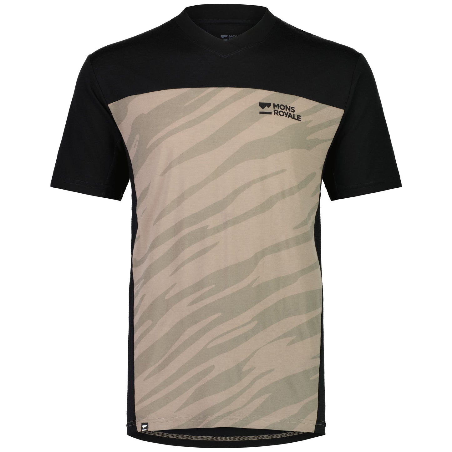 Mons Royale Redwood Enduro VT Short Sleeve Men's Jersey - L - Black - Undercover Camo