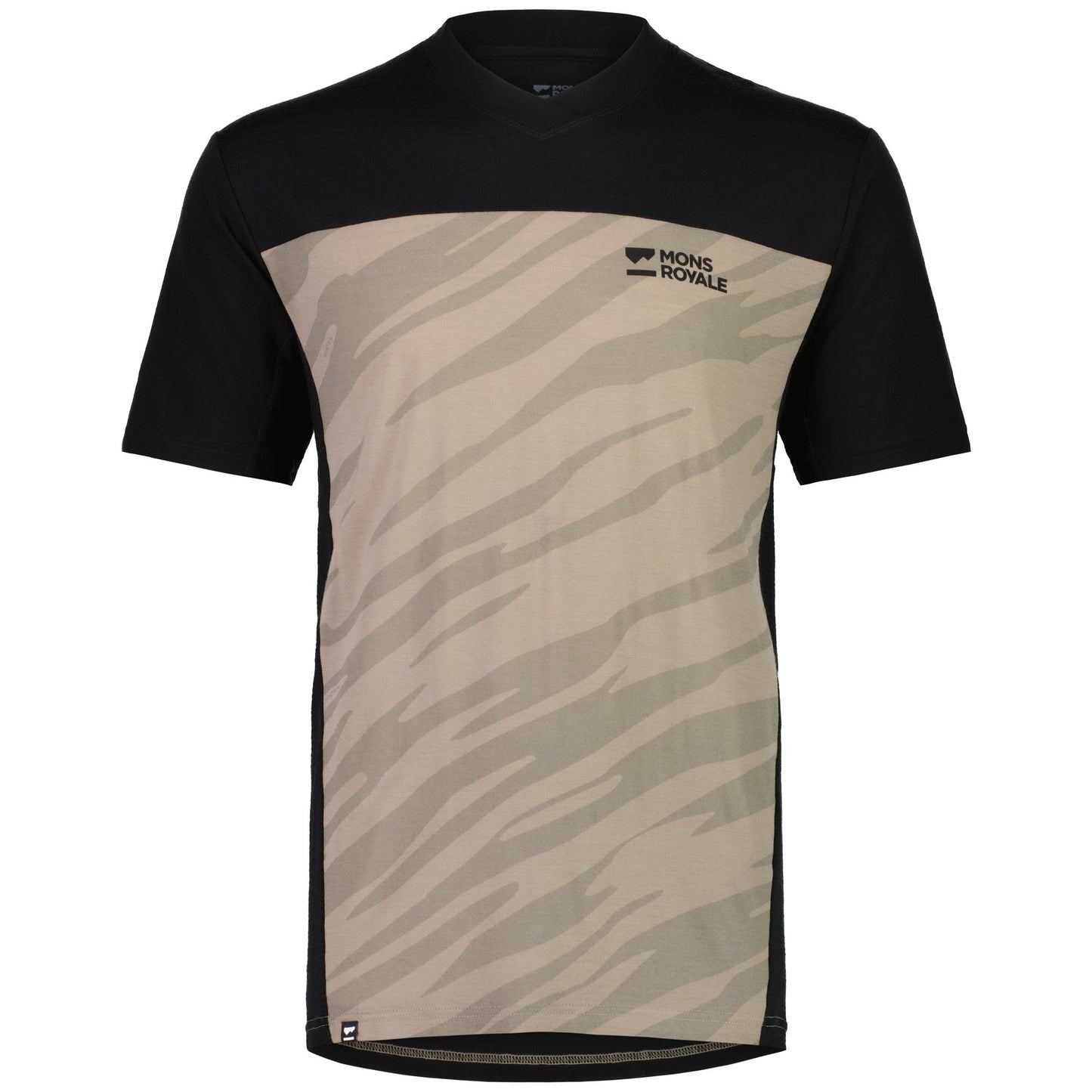 Mons Royale Redwood Enduro VT Short Sleeve Men's Jersey - S - Black - Undercover Camo