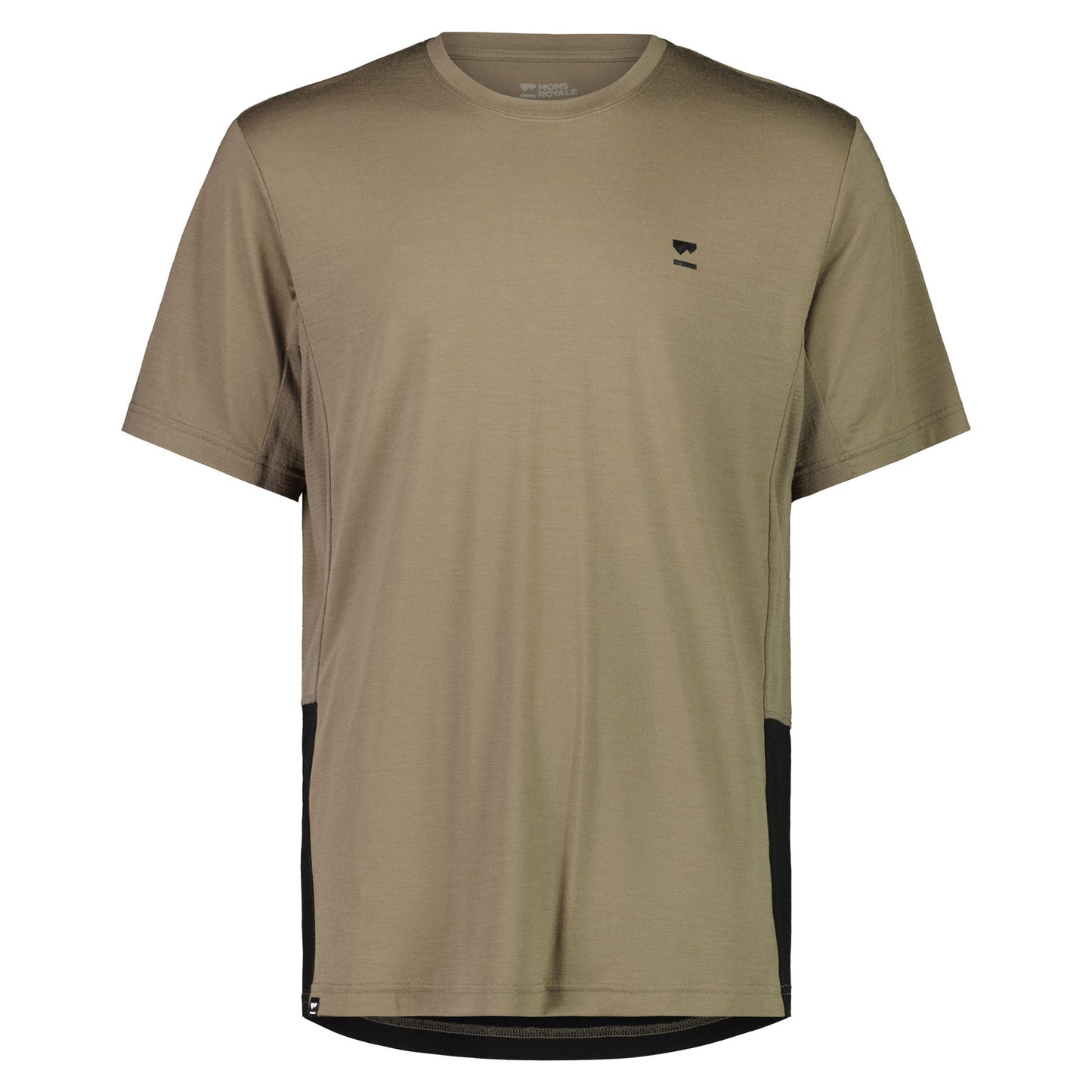 Mons Royale Tarn Merino Shift Mens T-Shirt - M - Walnut - Black
