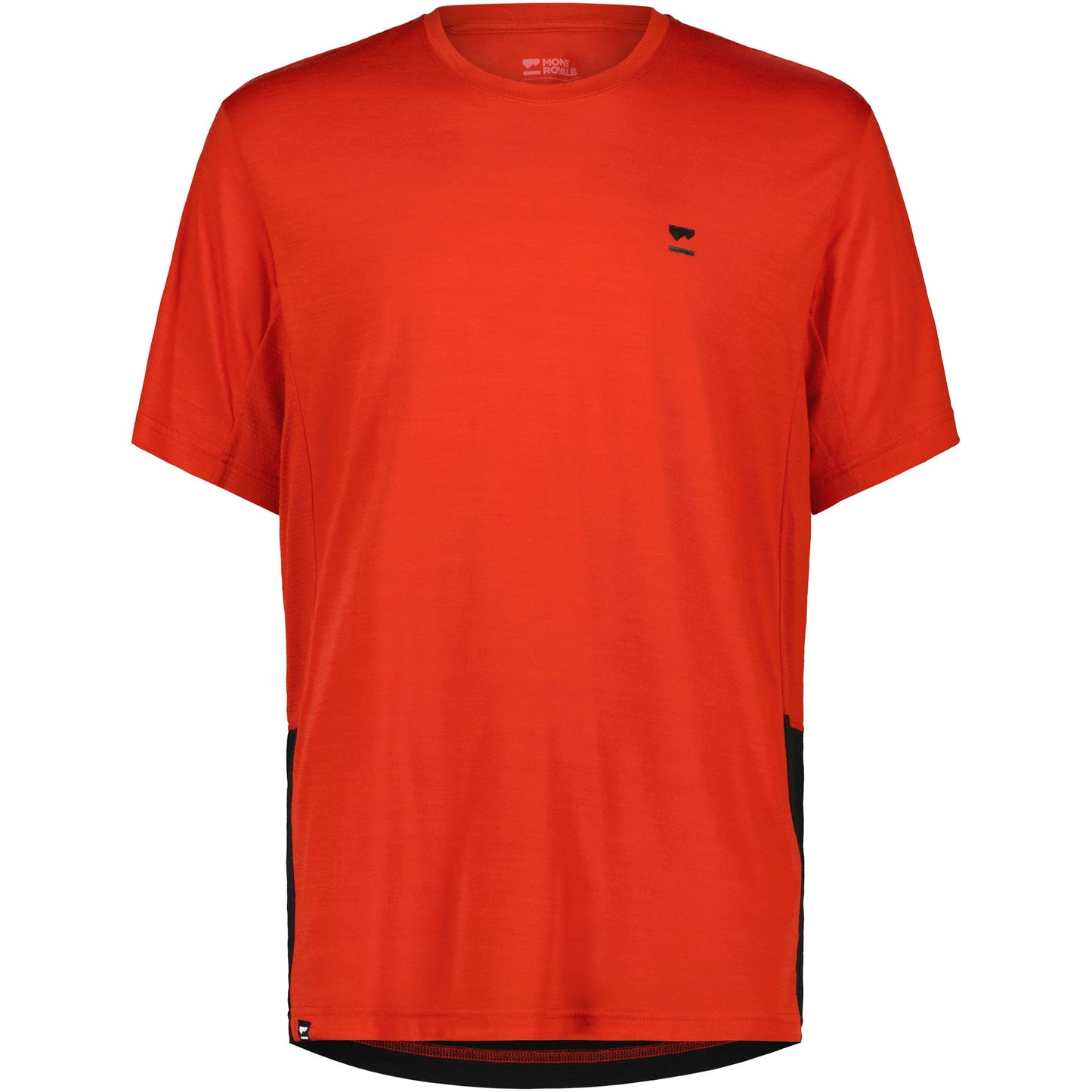 Mons Royale Tarn Merino Shift Mens T-Shirt - M - Retro Red - Black