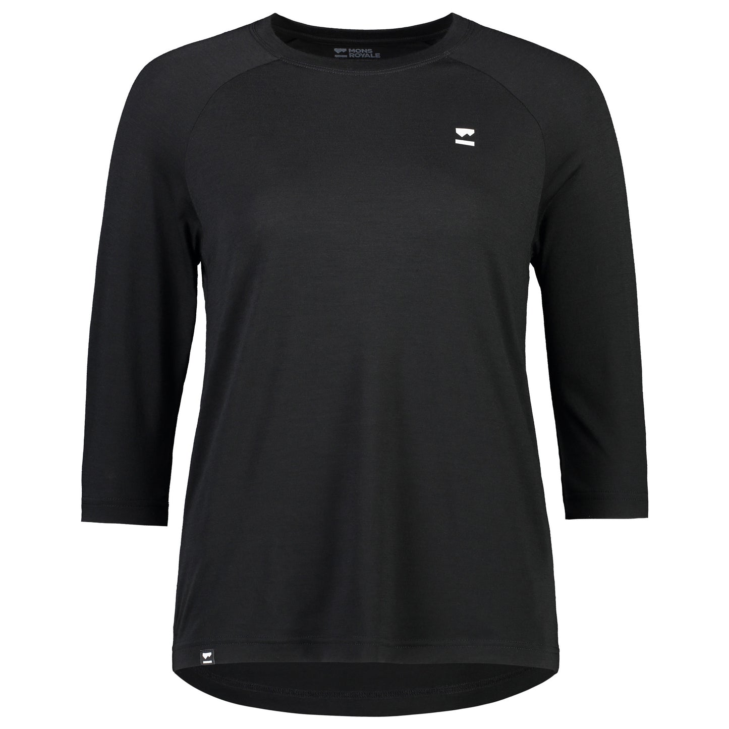 Mons Royale Tarn Merino Shift Raglan 3-4 Sleeve Women's Jersey - Women's L - Black - Logo