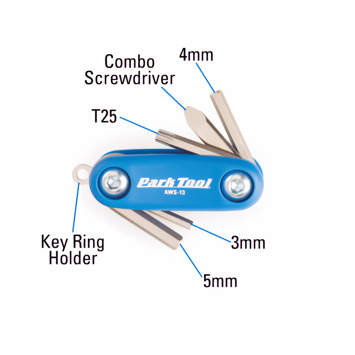 Park AWS-13 Mini Fold Up Hex Wrench Set