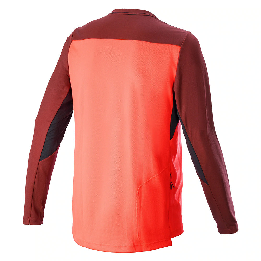 AlpineStars Drop 6.0 V2 Long Sleeve Jersey - 2XL - Coral Fluo Black