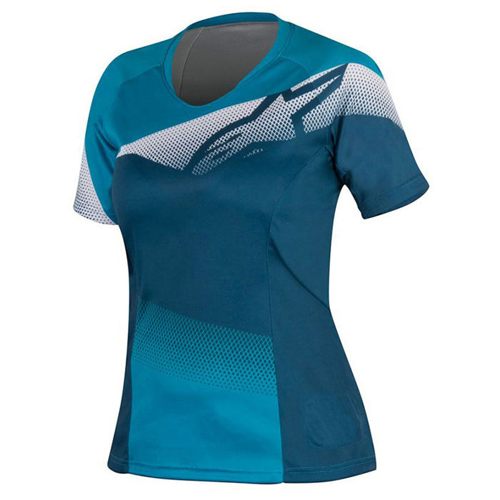 AlpineStars Stella Mesa Womens Short Sleeve Jersey - M - Blue Aqua