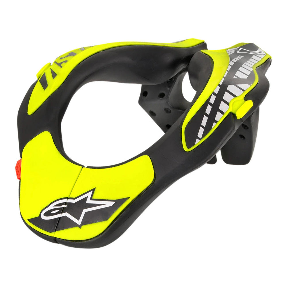 AlpineStars Youth Neck Brace - L-XL - Black - Fluro Yellow