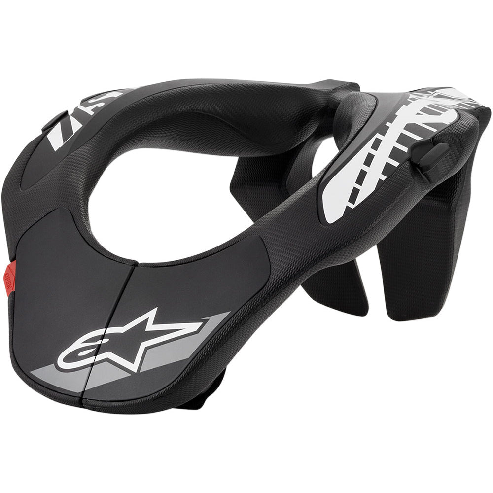 AlpineStars Youth Neck Brace - Youth L-XL - Black - White