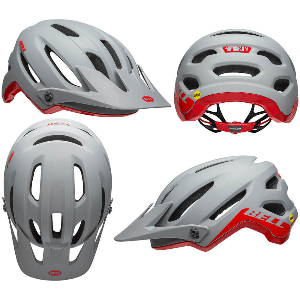 Bell 4FORTY MIPS Helmet - L - Matte Dark Grey - Gloss Dark Grey - Crimson - AS-NZS 2063-2008 Standard