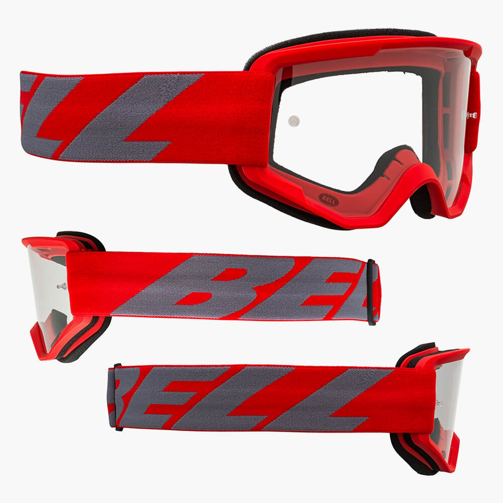Bell Descender Goggles - One Size Fits Most - Outbreak Matte Red - Grey - Clear Lens
