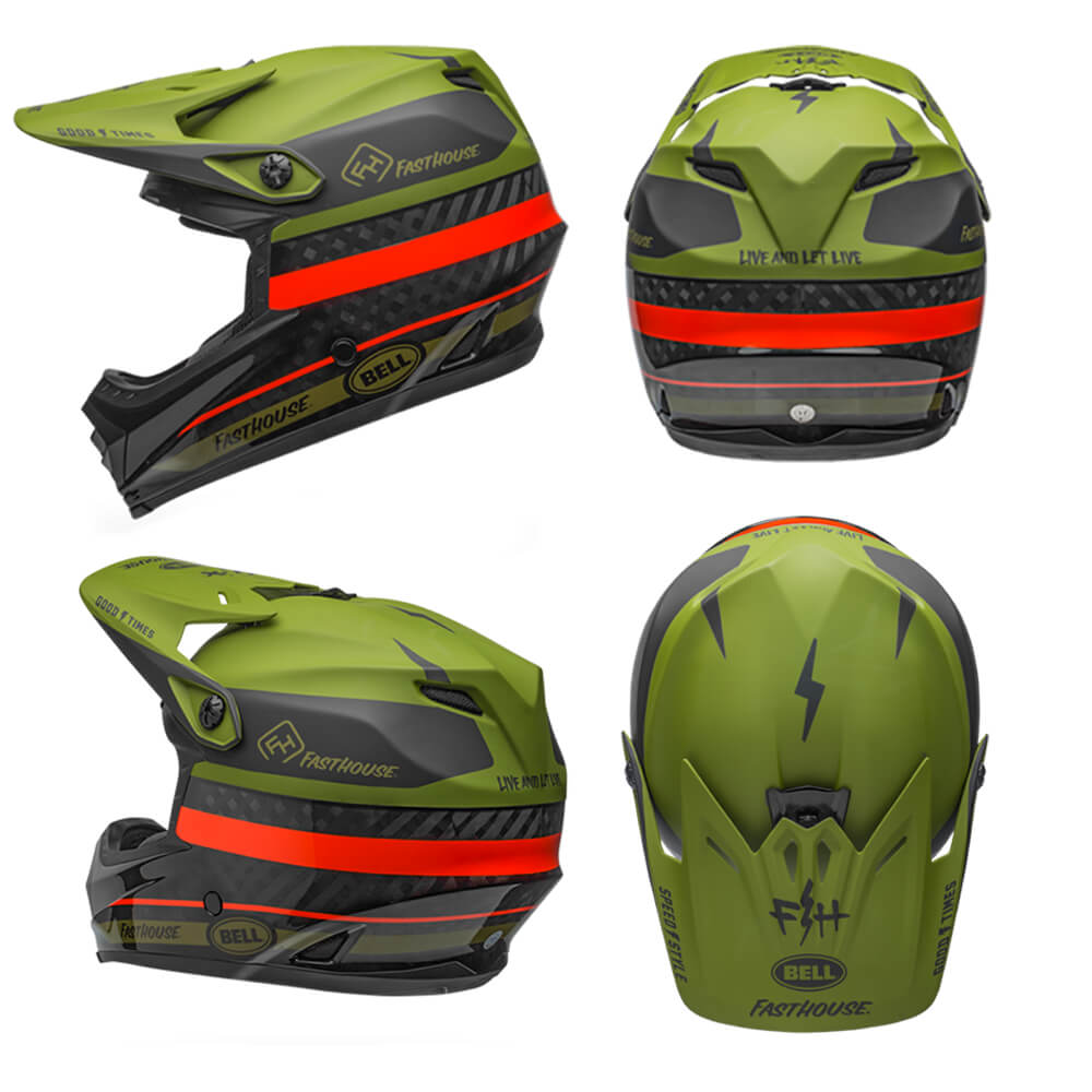 Bell Full-9 Helmet - XS-S - Green Orange Black