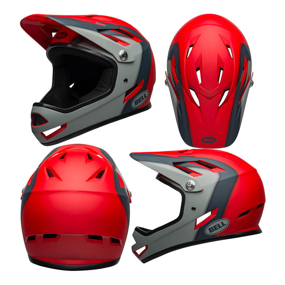 Bell Sanction Helmet - M - Matte Crimson - Slate - Dark Grey - AS-NZS 2063-2008 Standard