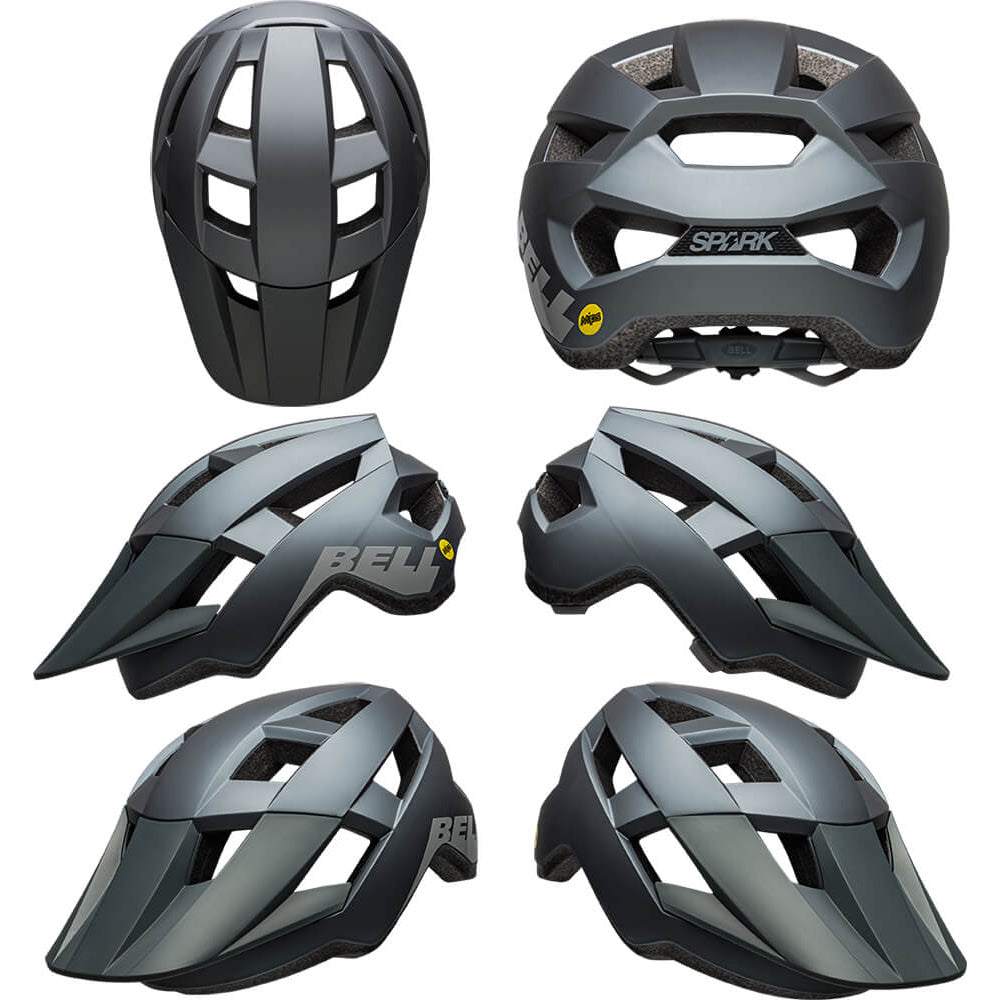 Bell Spark MIPS Helmet - One Size Fits Most - Matte Grey - Gloss Grey - AS-NZS 2063-2008 Standard