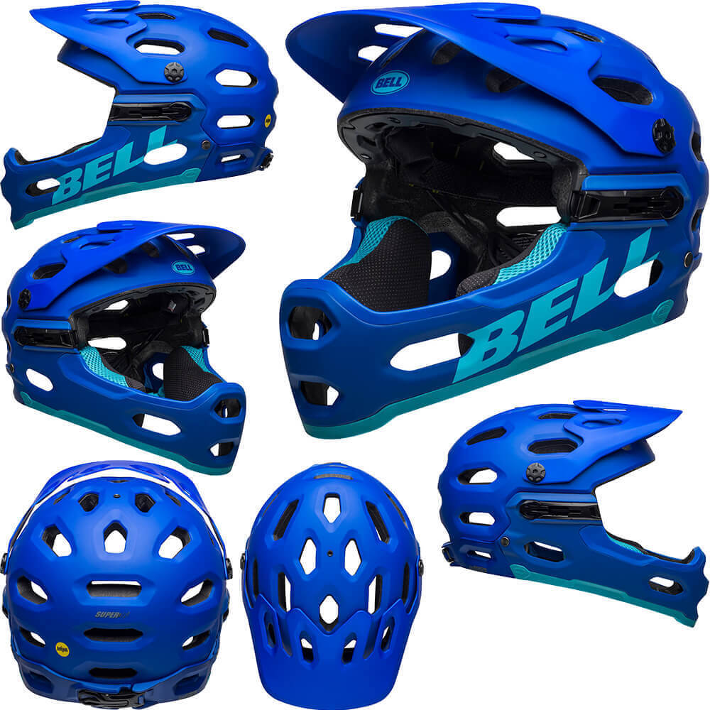 Bell Super 3R MIPS Helmet - S - Matte Blue - Bright Blue - AS-NZS 2063-2008 Standard