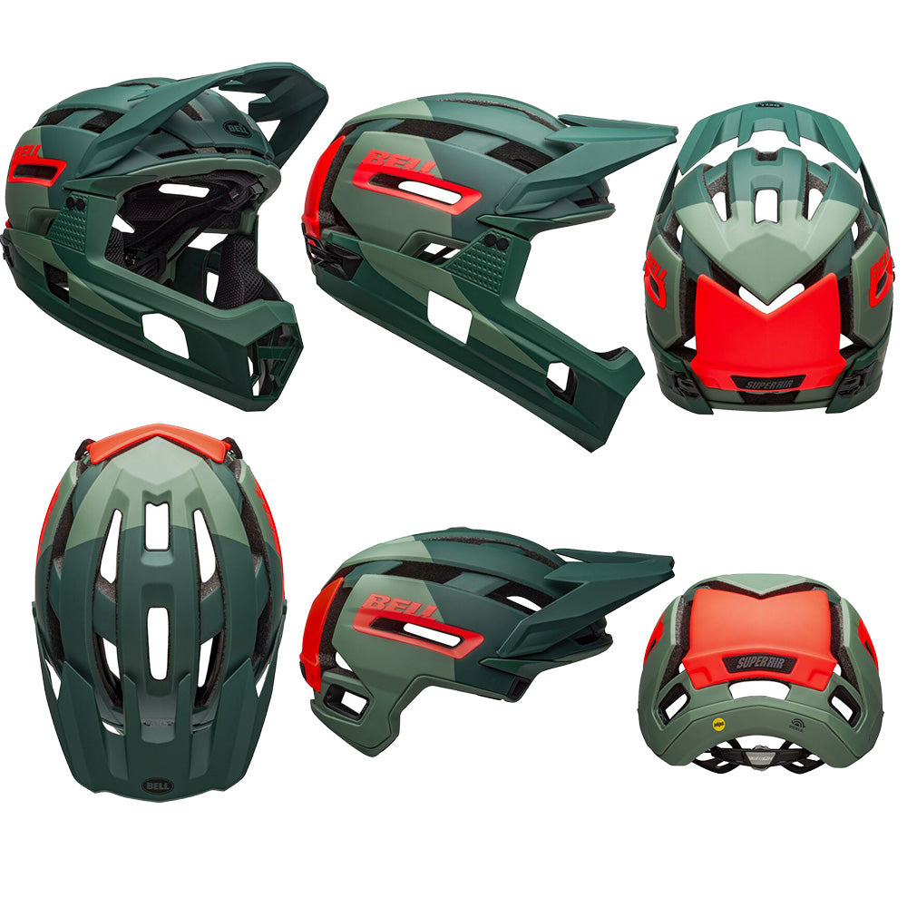 Bell Super Air R Spherical MIPS Helmet - S - Matte Green - Gloss Green